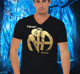 Black V-neck Tee With Design Options