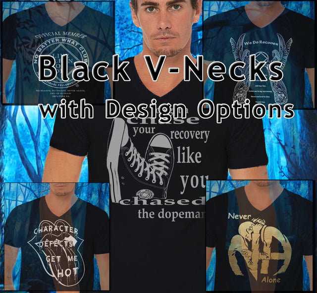  NA Black V-neck Tee Design Options