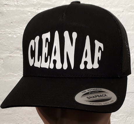 CLEAN AF  Black Trucker Cap