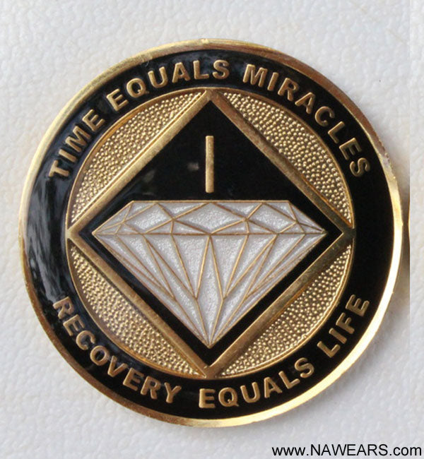 Recovery Medallion -  Black & Gold