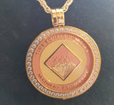 mhkt- Bling Bezel Medallion Holder w/ Chain