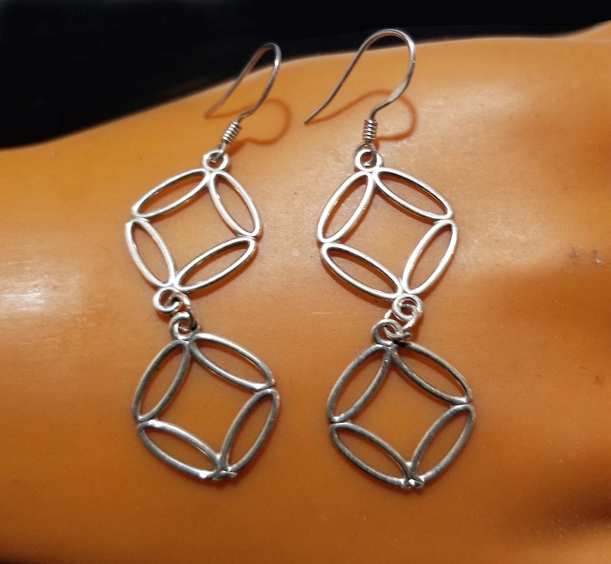 Sterling Silver Dangling Symbol Earrings