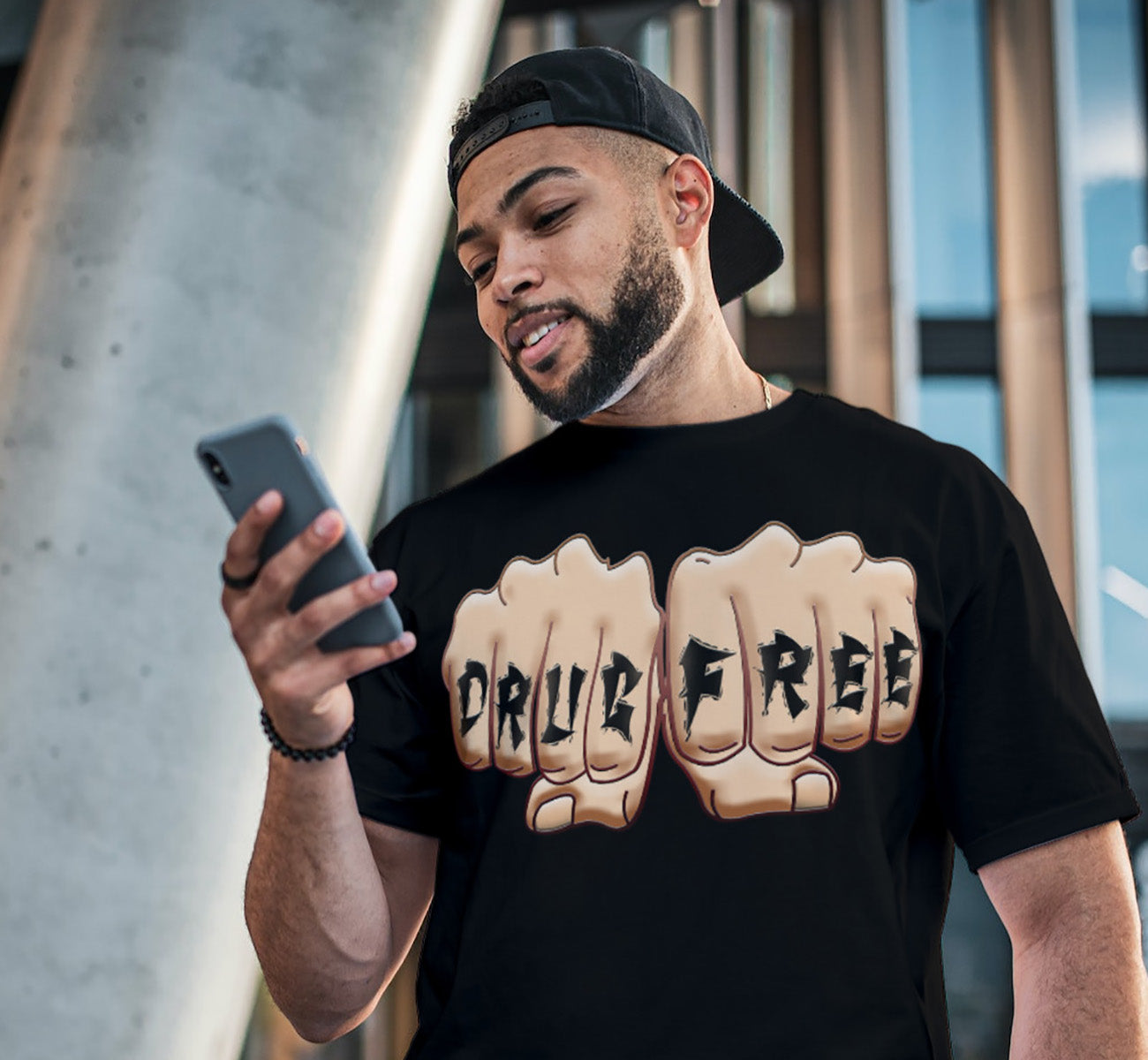 NA AA DRUG FREE FIST Tee – nawears