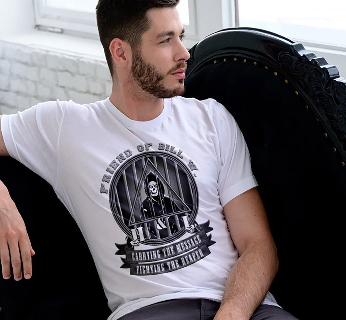 Alcoholic Ripperstore AA Shirt, Alcoholics Anonymous Tee, AA FIGHTING THE REAPER Tee – nawears