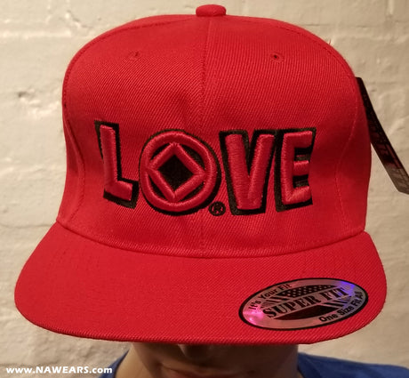 NA Love Symbol Ball Cap with Black & Red Embroidered  