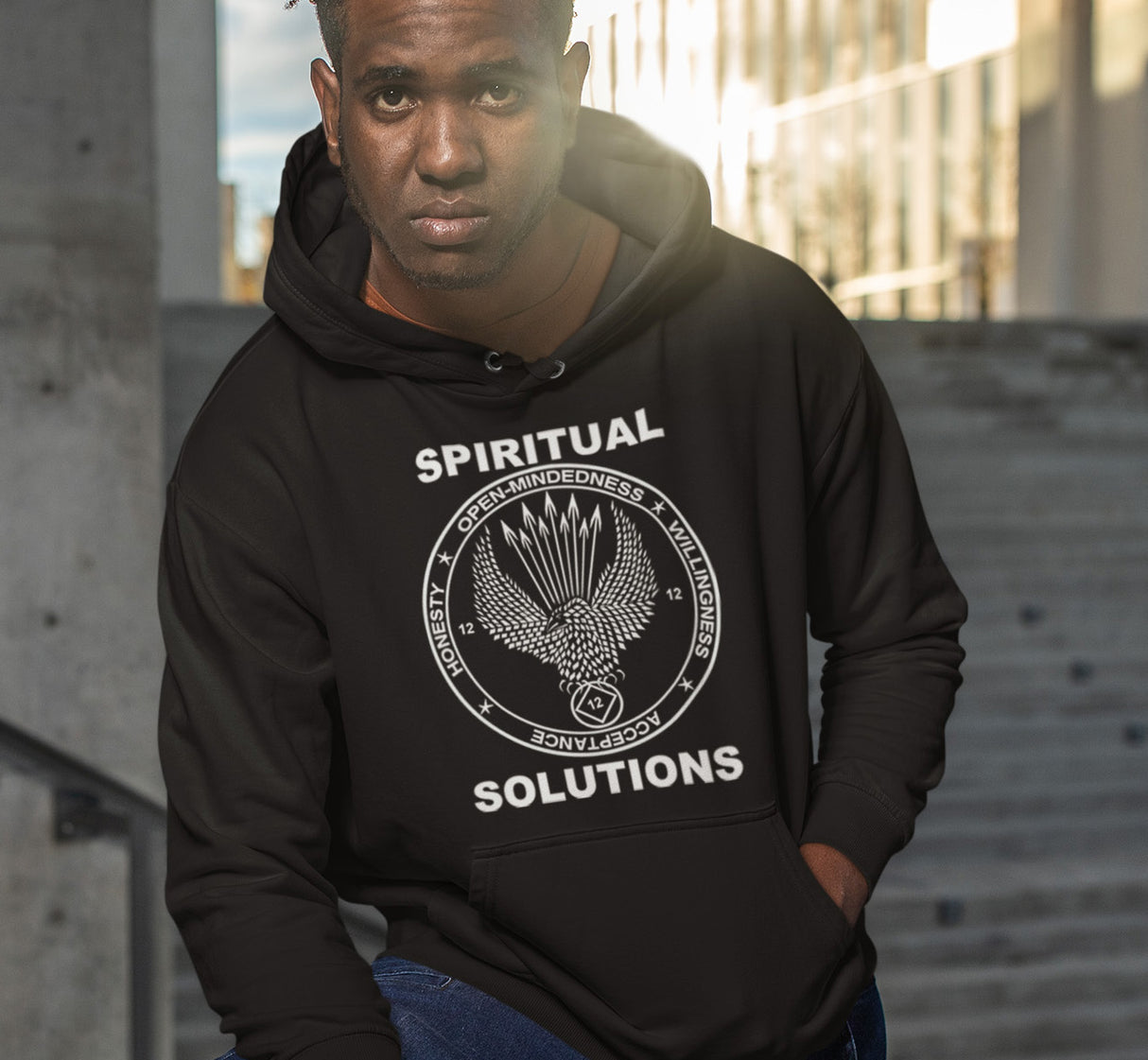 Hoodie - Spiritual Solutions - Black