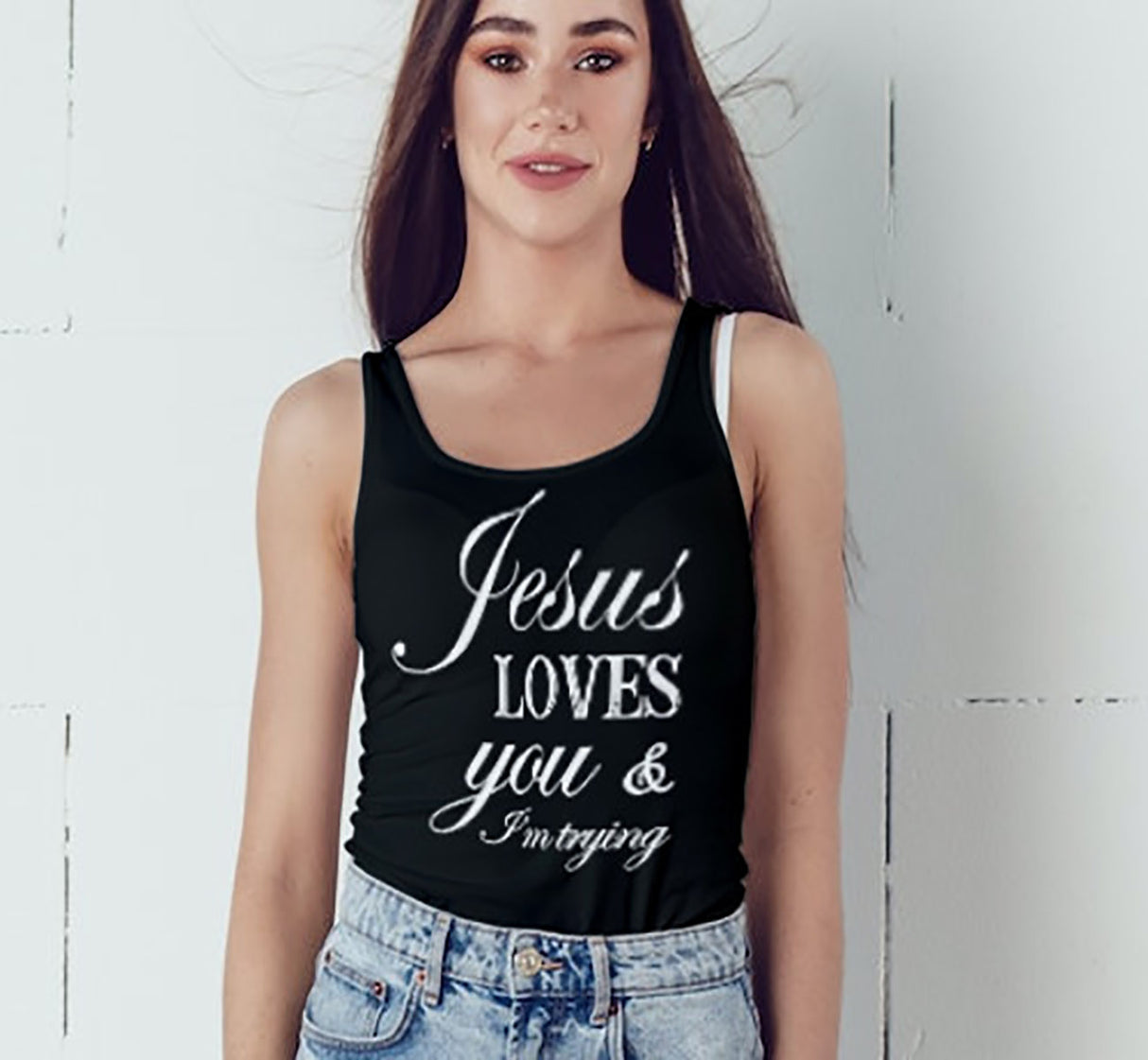 ltt- Jesus Loves You Ladies Tank Tops