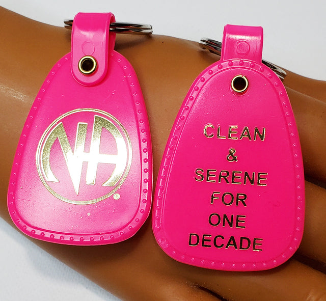 Pink 10 YEAR Clean Key Tag   - LIMITED EDITION