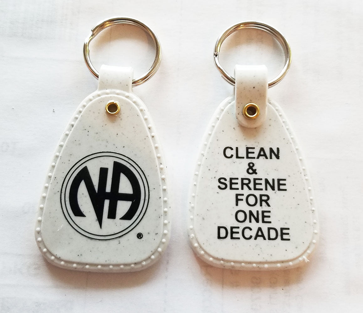 NAWEARS Narcotics Anonymous Gifts Granite Decade Clean Key Tag