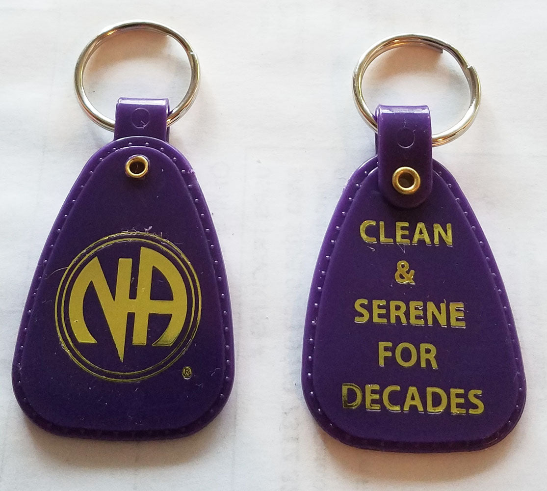 NAWEARS, Narcotics Anonymous Gifts, NA Purple 10 Yr Key Tag