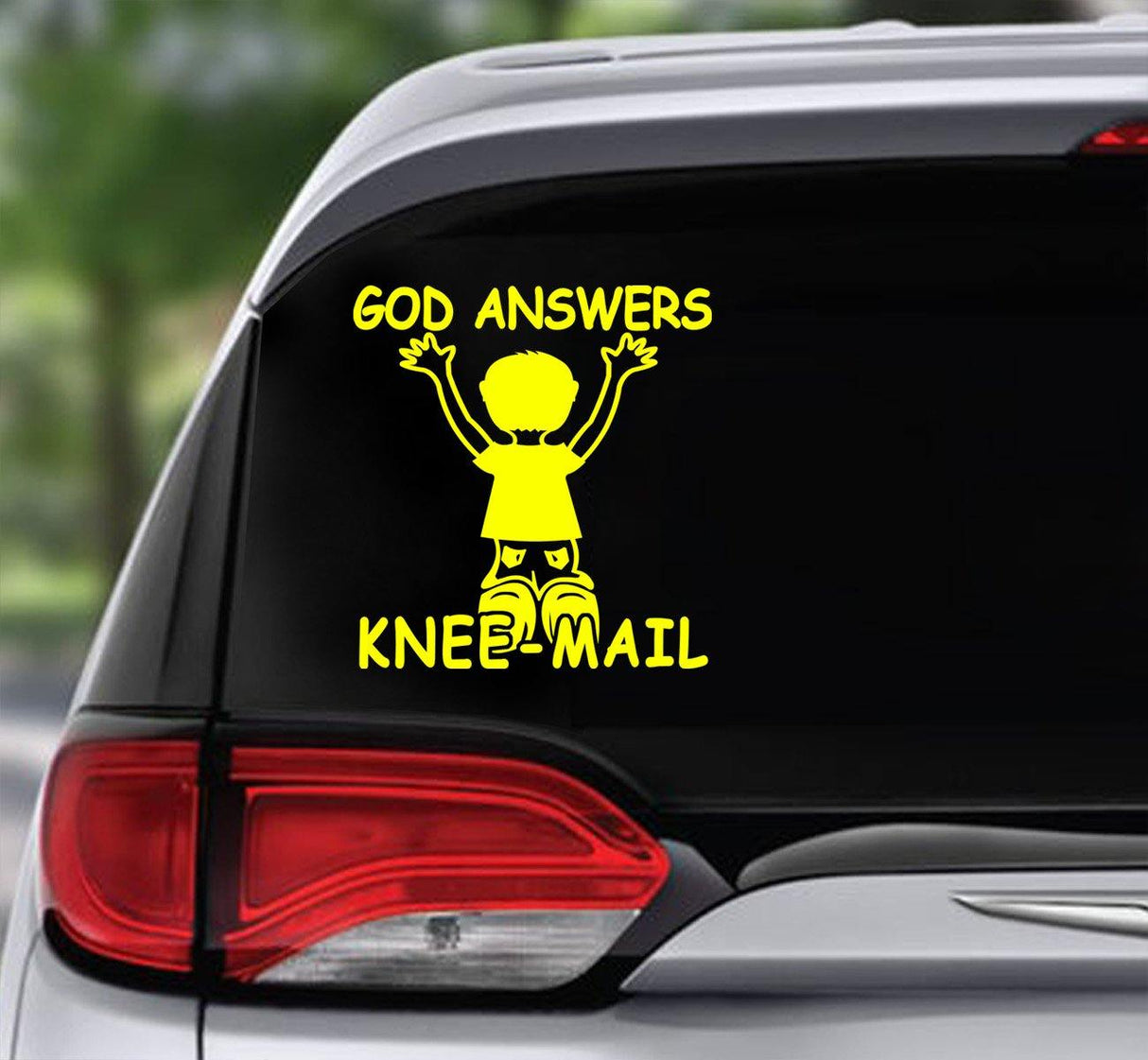 Win Decal - God Answers Knee-mail #2 kid - nawears