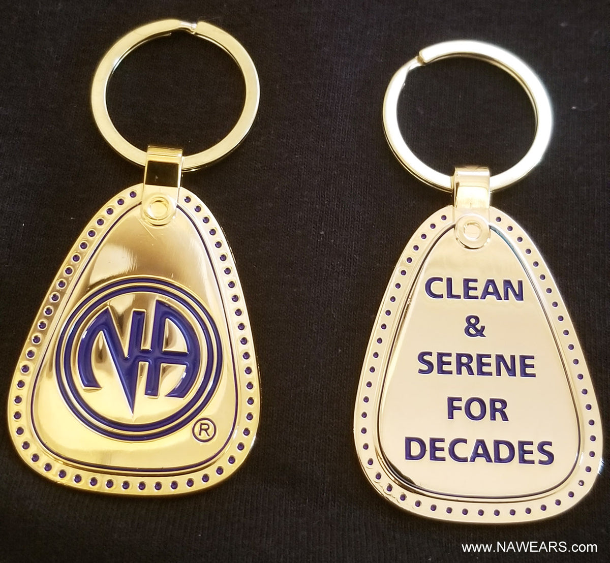 Naf Keychain NAWEARS, Narcotics Anonymous Gifts,NA Gold Multiple Year Tag – nawears