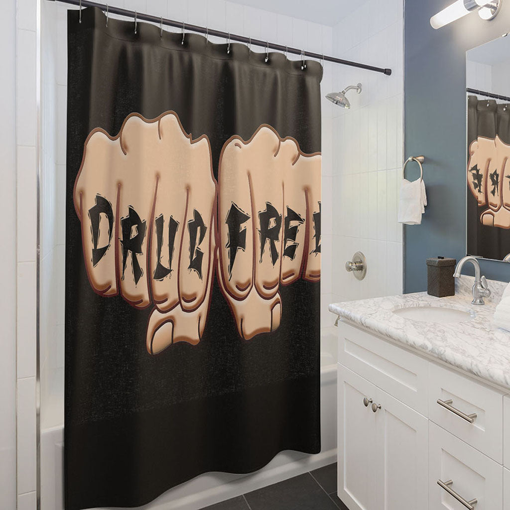 Drug Free Fist Shower Curtains
