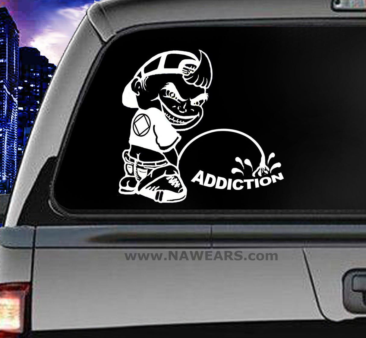 Win Decal - Pissing on Addiction