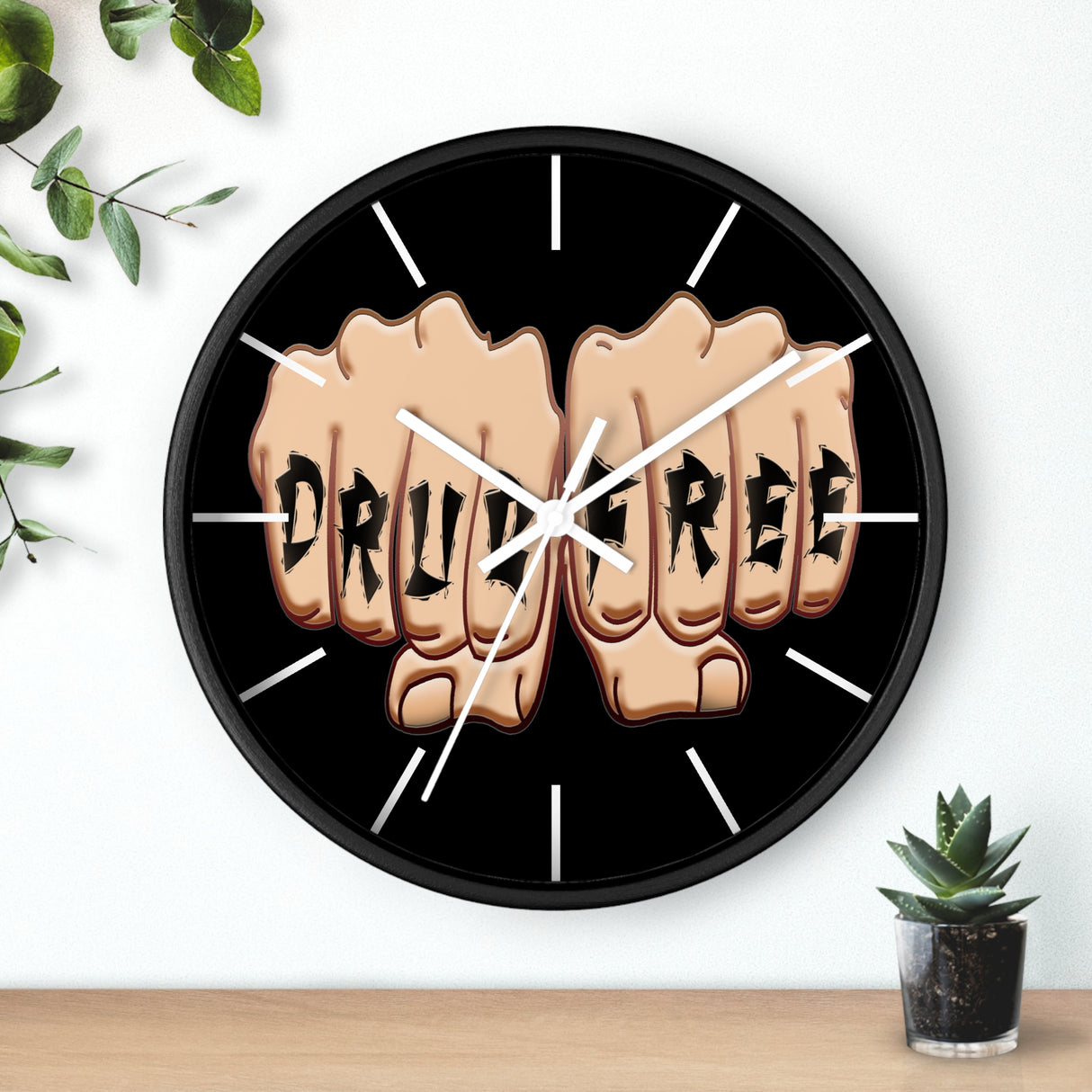 Drug Free Fist Wall clock