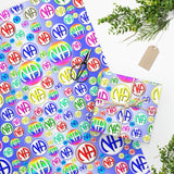 NA Symbol Burst Blue Wrapping Paper