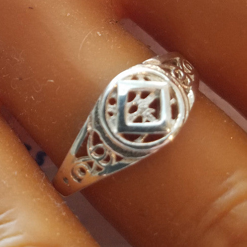 ring04, Sml Pierced Service Symbol Ring