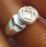 ring05, Med Art Deco Service Symbol Ring