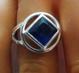 LARGE GEM STONE SERVICE SYMBOL RING - nawears