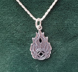 Silver NA FLAMES WITH NA SYMBOL PENDANT - nawears