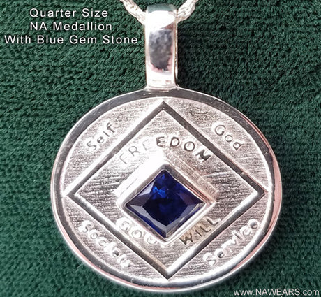 ssj010- NA Medallion w/ Blue Gem Pendant