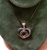 ssj016- Large Heart w/  Service Symbol Pendant