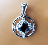 DIME SIZE CZ & GEM STONE SYMBOL PENDANT - nawears